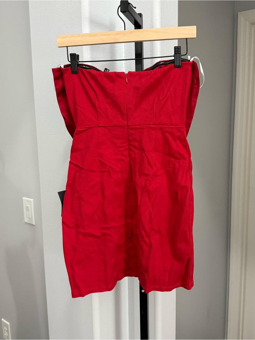 Lulus Bring The Poise Strapless Bow Mini Dress Red Basic Sleeved Size Small - Picture 6 of 7